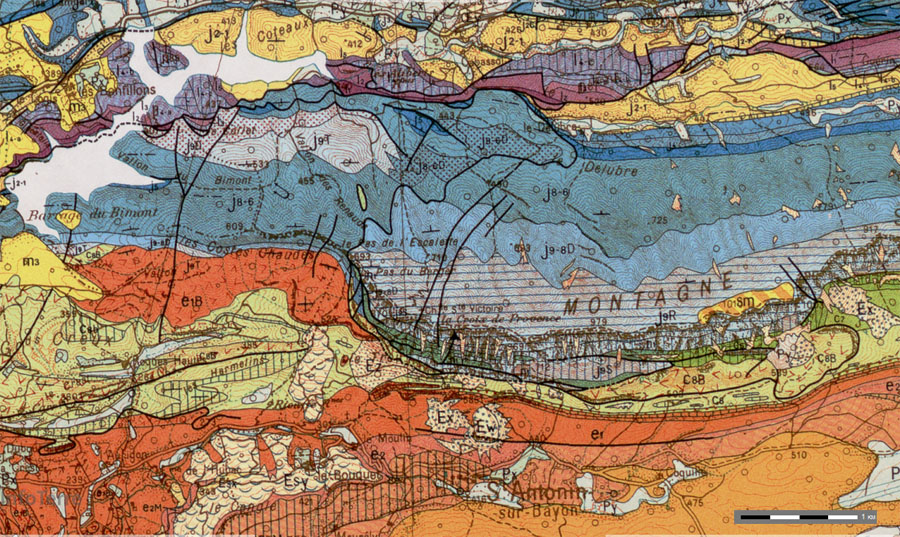 Extrait de la carte géologique d'Aix-en-Provence