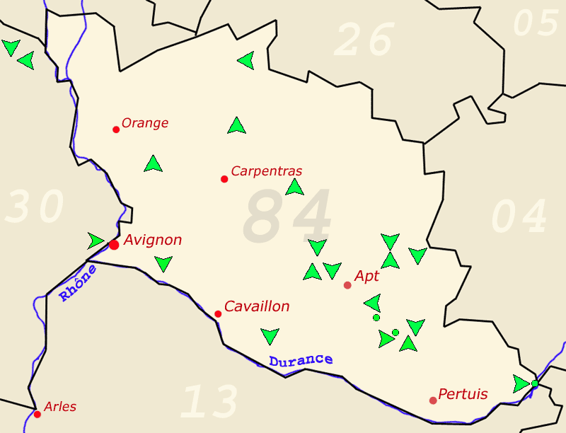Carte des affleurements du Vaucluse