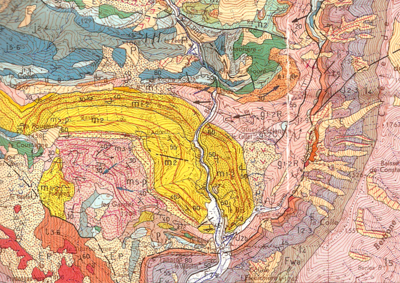 Extrait de la carte géologique de La Javie