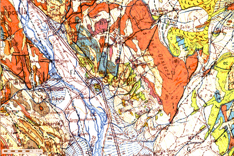 Extrait de la carte géologique deGuillestre (Secteur de Saint Crépin)