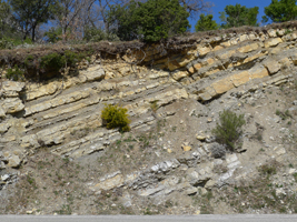 Strates - Alternance marno-calcaires Jurassique - Massif de la Sainte-Baume 